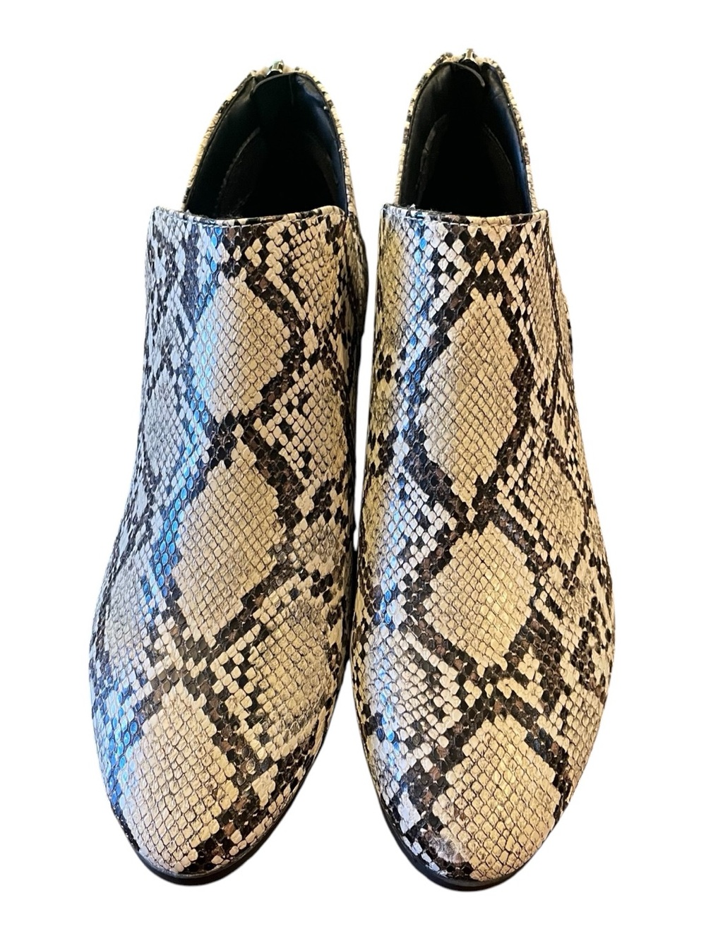 Kenneth Cole Reaction Booties Womens 9.5 Side Skip Snake Print Boot Shoes - Picture 3 of 12